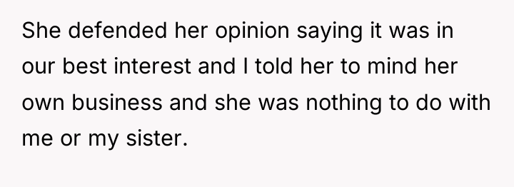 She defended her opinion saying it was in our best...