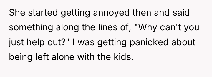 She started getting annoyed then and said something along the...