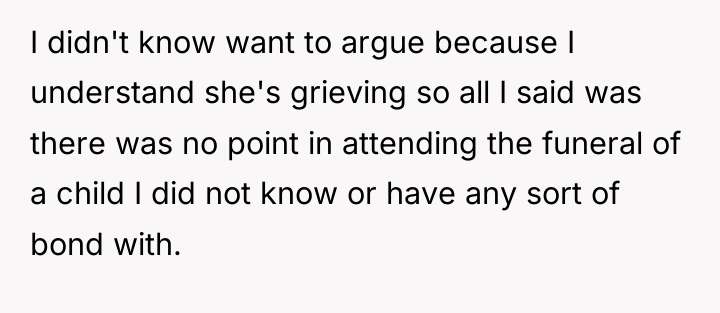 I didn't know want to argue because I understand she's...