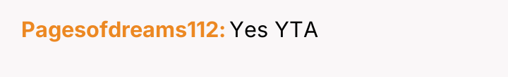 Pagesofdreams112 Yes YTA
