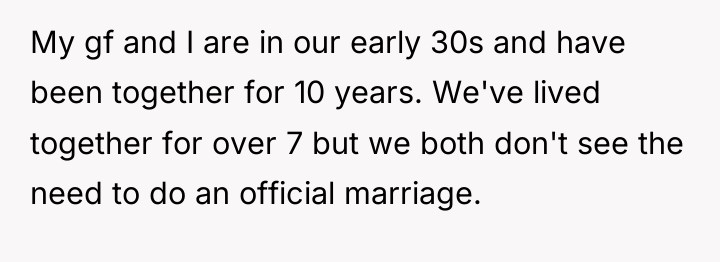 My gf and I are in our early 30s and...