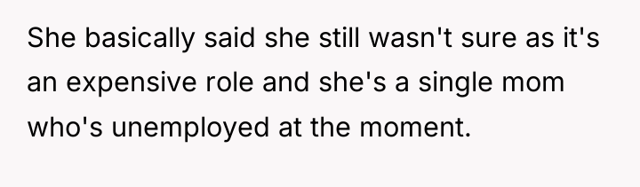 She basically said she still wasn't sure as it's an...
