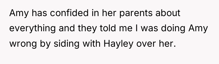Amy has confided in her parents about everything and they...