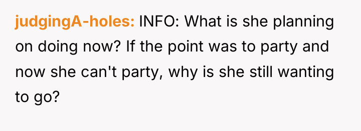 judgingA-holes INFO: What is she planning on doing now? If...