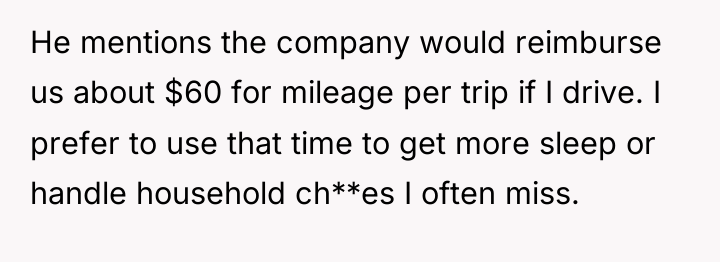 He mentions the company would reimburse us about $60 for...
