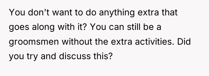 You don't want to do anything extra that goes along...