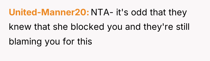 United-Manner20 NTA- it's odd that they knew that she blocked...