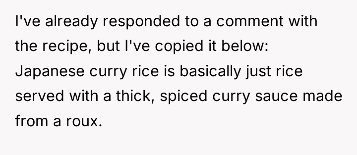 I've already responded to a comment with the recipe, but...