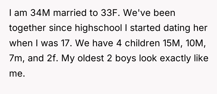 I am 34M married to 33F. We've been together since...