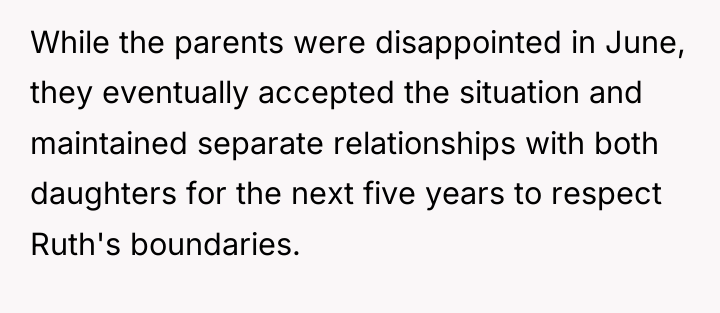 While the parents were disappointed in June, they eventually accepted...