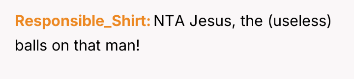 Responsible_Shirt NTA Jesus, the (useless) balls on that man!