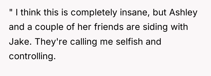 " I think this is completely insane, but Ashley and...