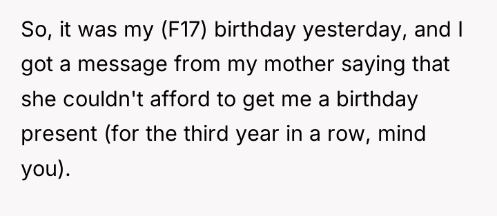 So, it was my (F17) birthday yesterday, and I got...