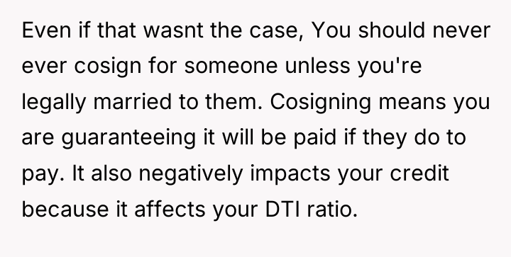 Even if that wasnt the case, You should never ever...