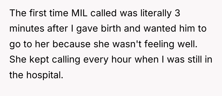 The first time MIL called was literally 3 minutes after...