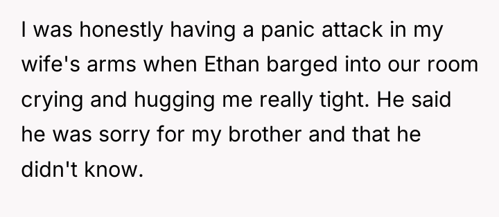 I was honestly having a panic attack in my wife's...