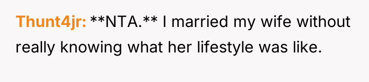 Thunt4jr **NTA.** I married my wife without really knowing what...
