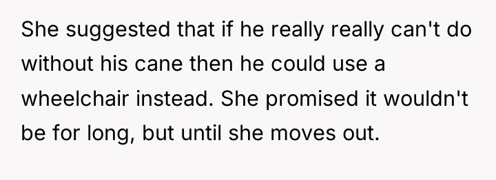 She suggested that if he really really can't do without...