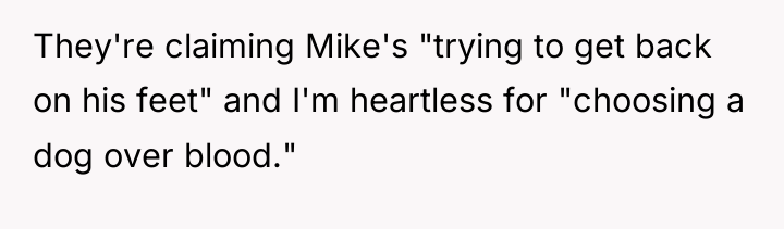 They're claiming Mike's "trying to get back on his feet"...