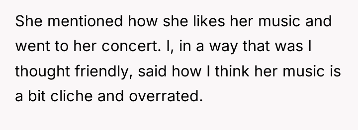 She mentioned how she likes her music and went to...