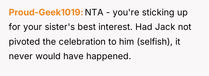 Proud-Geek1019 NTA - you're sticking up for your sister's best...