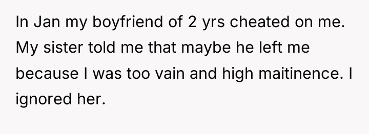 In Jan my boyfriend of 2 yrs cheated on me....