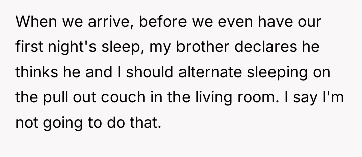 When we arrive, before we even have our first night's...