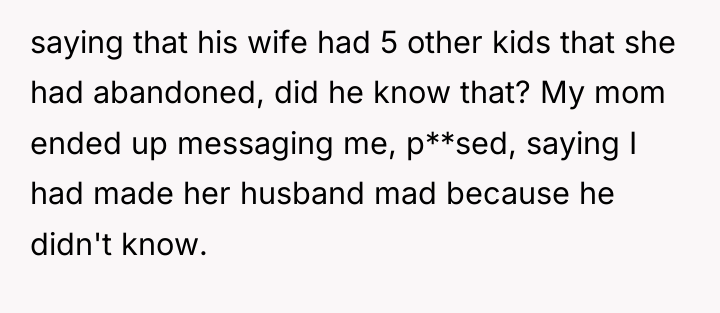 saying that his wife had 5 other kids that she...