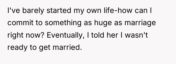 I've barely started my own life-how can I commit to...