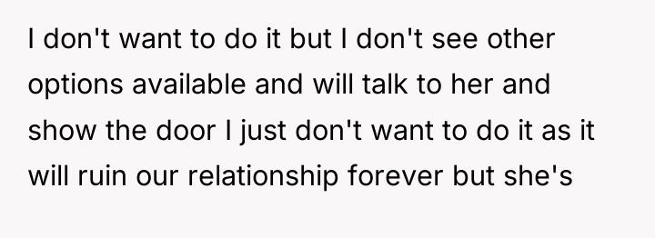 I don't want to do it but I don't see...