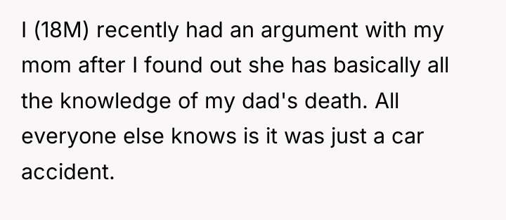 I (18M) recently had an argument with my mom after...