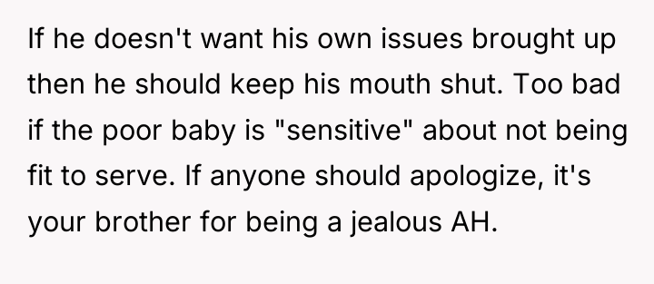 If he doesn't want his own issues brought up then...