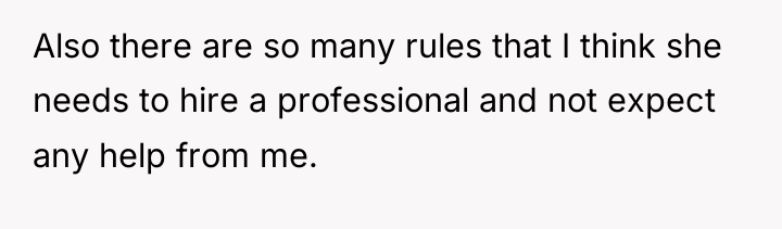 Also there are so many rules that I think she...
