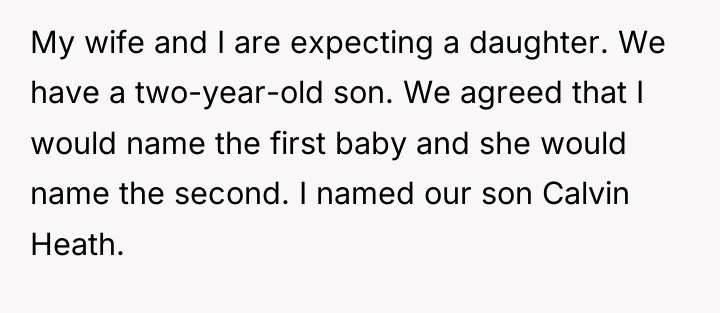 My wife and I are expecting a daughter. We have...