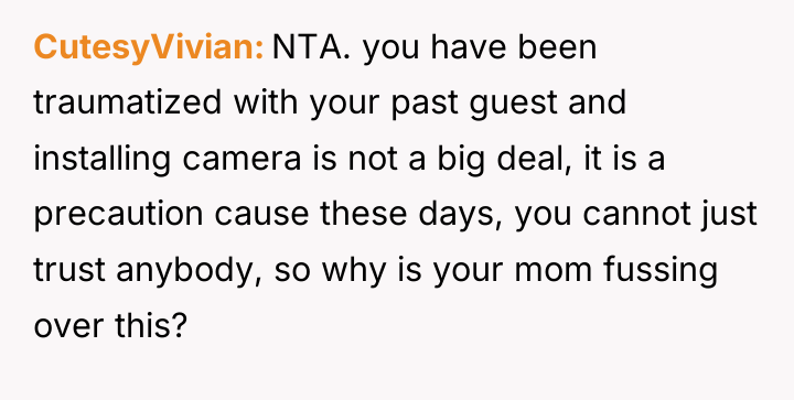 CutesyVivian NTA. you have been traumatized with your past guest...