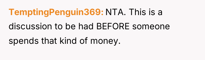 TemptingPenguin369 NTA. This is a discussion to be had BEFORE...