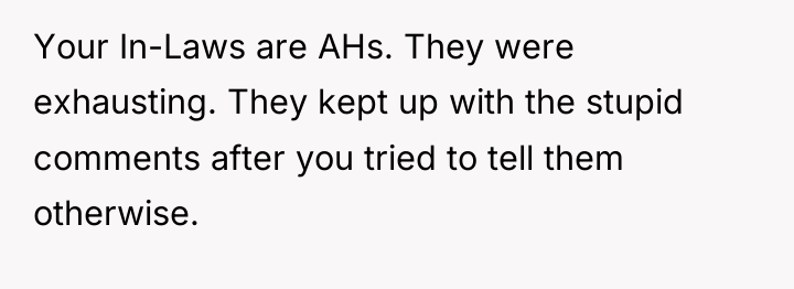Your In-Laws are AHs. They were exhausting. They kept up...