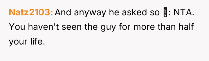 Natz2103 And anyway he asked so : NTA. You haven't...
