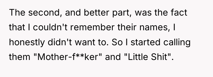 The second, and better part, was the fact that I...