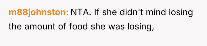 m88johnston NTA. If she didn't mind losing the amount of...