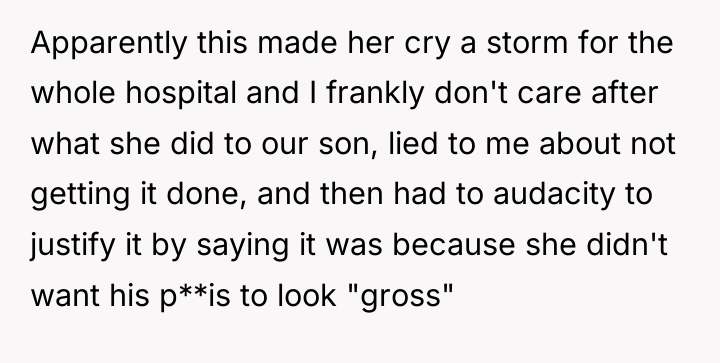 Apparently this made her cry a storm for the whole...