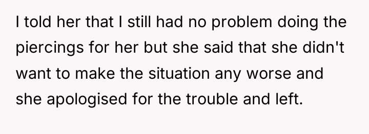 I told her that I still had no problem doing...