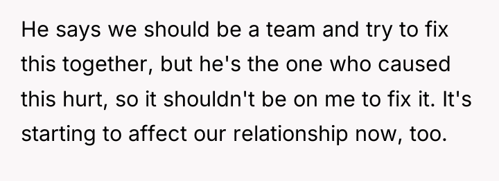 He says we should be a team and try to...