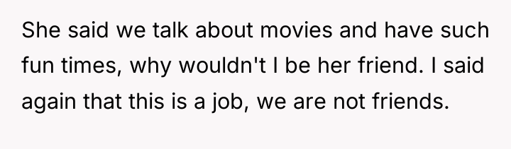 She said we talk about movies and have such fun...
