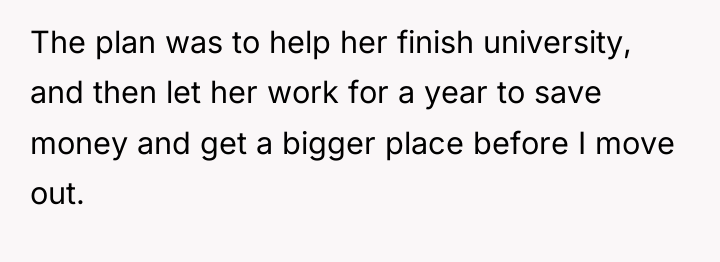 The plan was to help her finish university, and then...