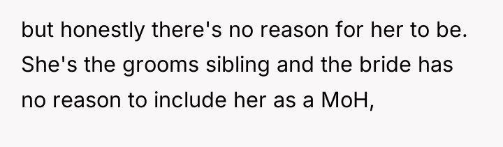 but honestly there's no reason for her to be. She's...