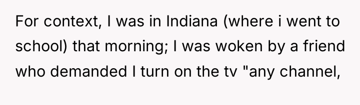 For context, I was in Indiana (where i went to...
