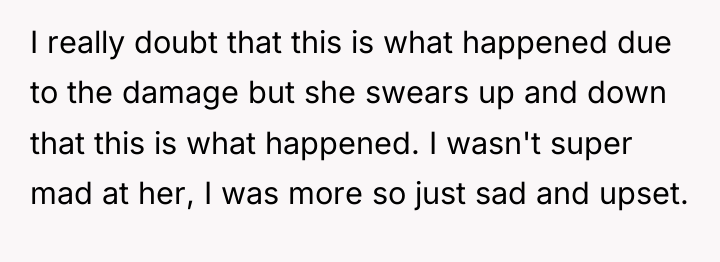 I really doubt that this is what happened due to...