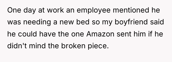 One day at work an employee mentioned he was needing...