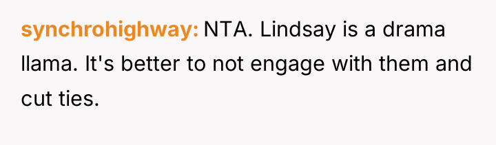 synchrohighway NTA. Lindsay is a drama llama. It's better to...